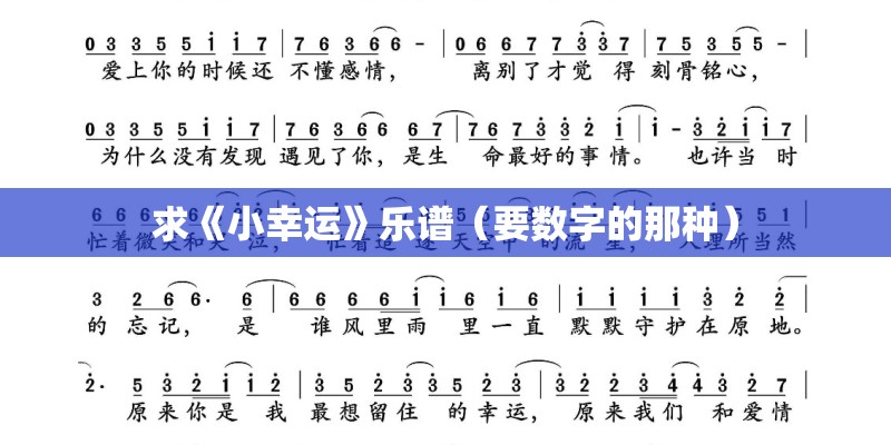 求《小幸运》乐谱（要数字的那种）