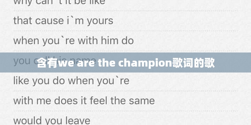 含有we are the champion歌词的歌