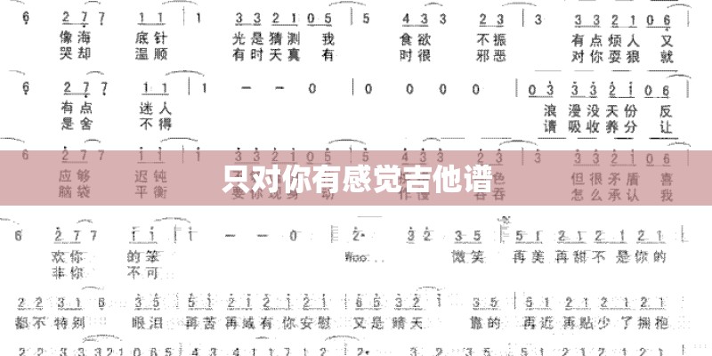 只对你有感觉吉他谱