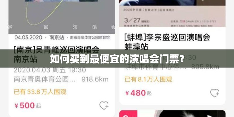 如何买到最便宜的演唱会门票？