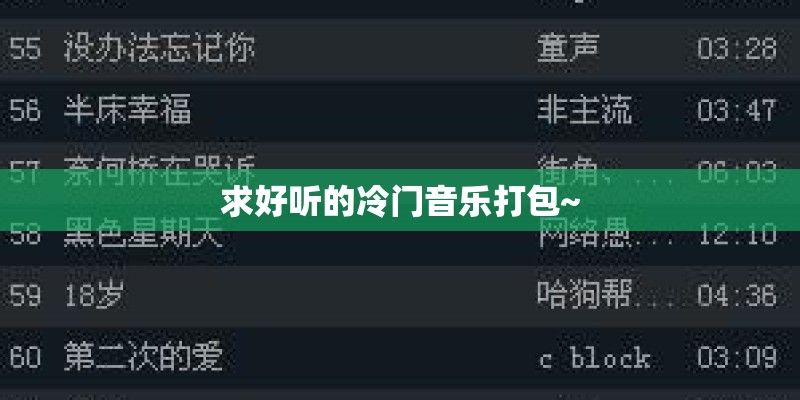 求好听的冷门音乐打包~
