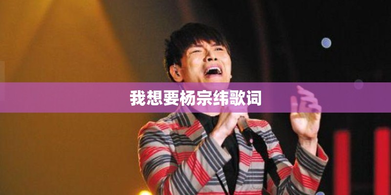 我想要杨宗纬歌词